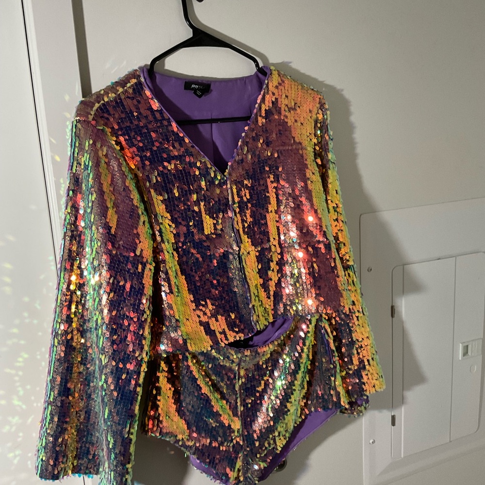 Small two piece sequin outfit